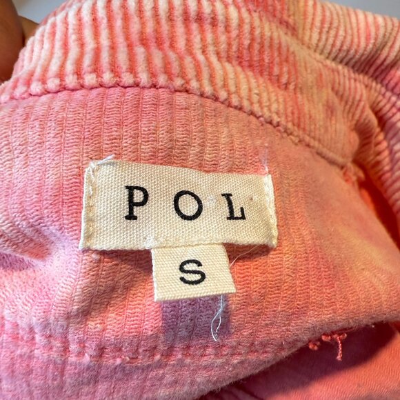 POL Women S Corduroy Jacket Pink Ombre Distressed Raw Hem Long Sleeve Oversized - Picture 4 of 7
